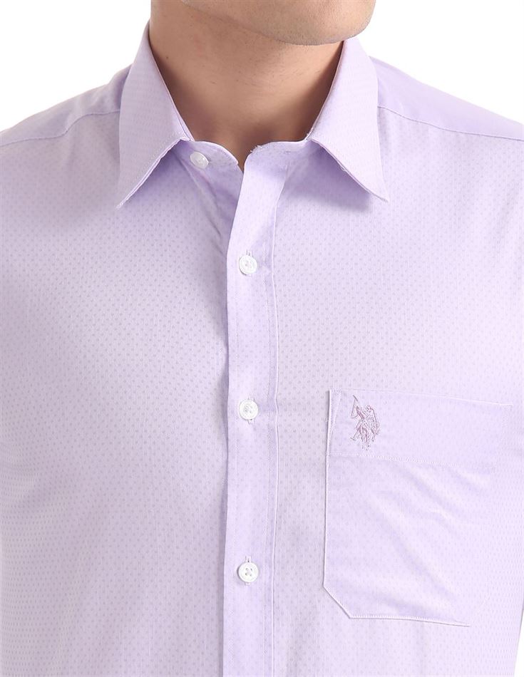 U.S. Polo Assn. Men Self Design Formal Wear Shirt